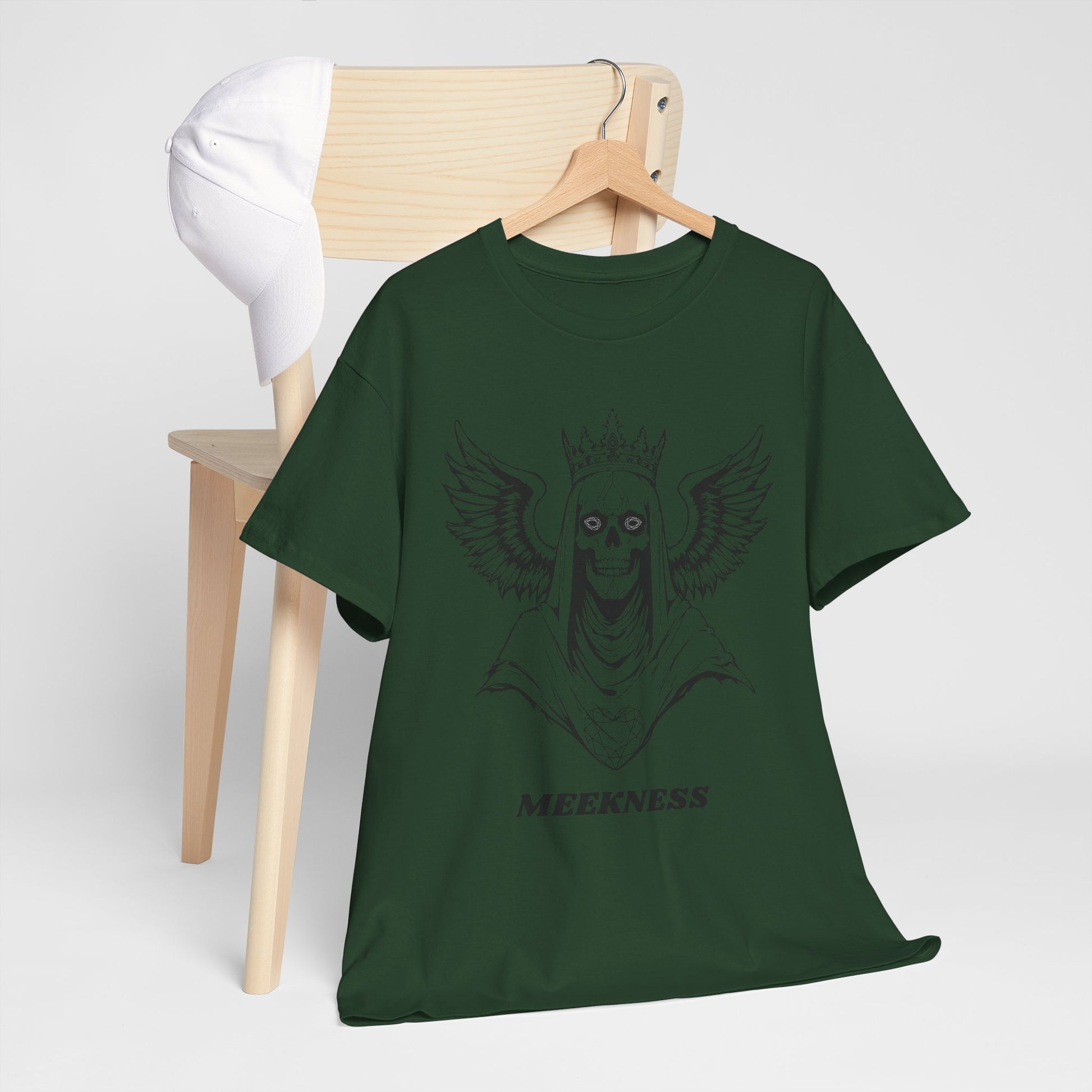 Skull Crown Wings Cotton Tee Shirt Transparent