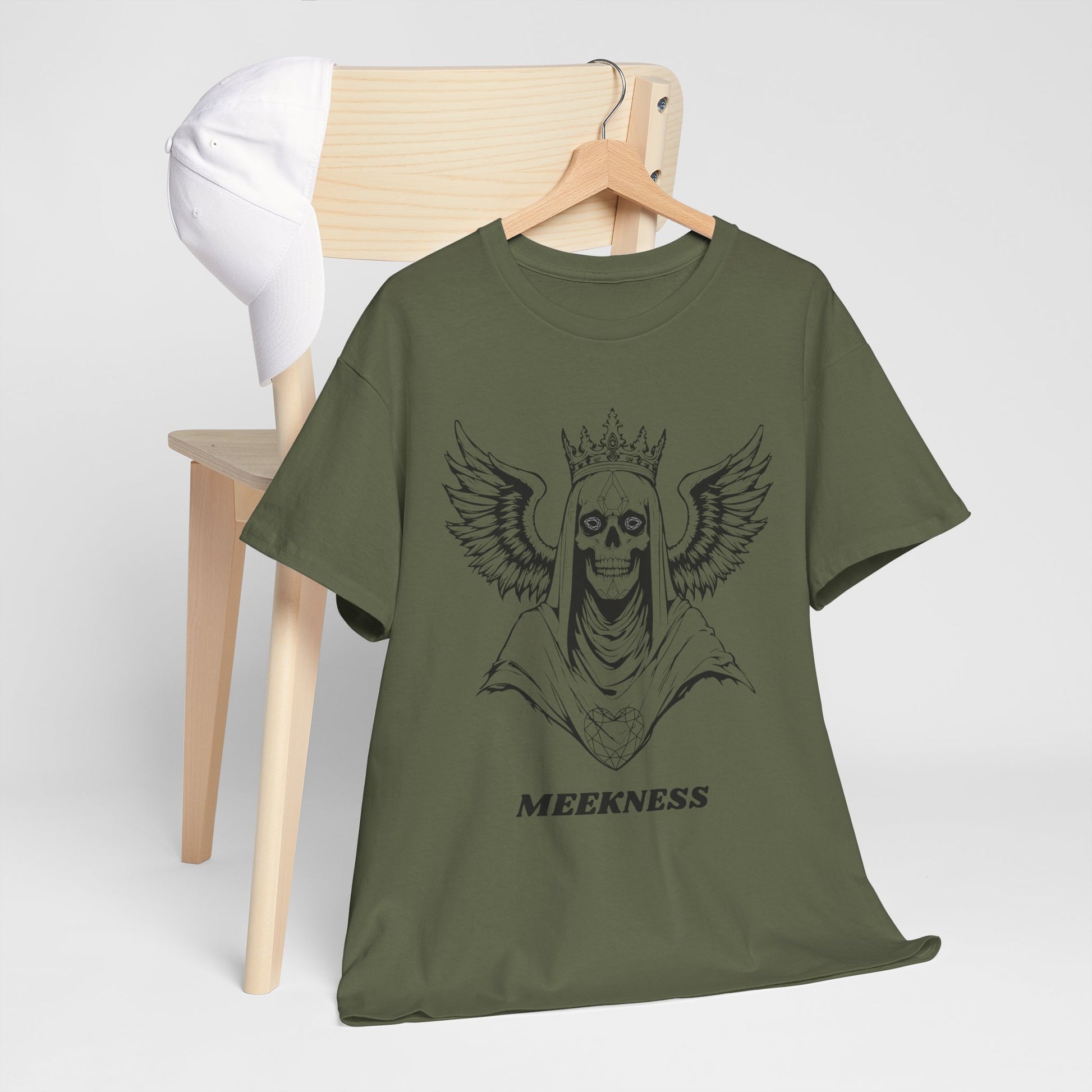 Skull Crown Wings Cotton Tee Shirt Transparent
