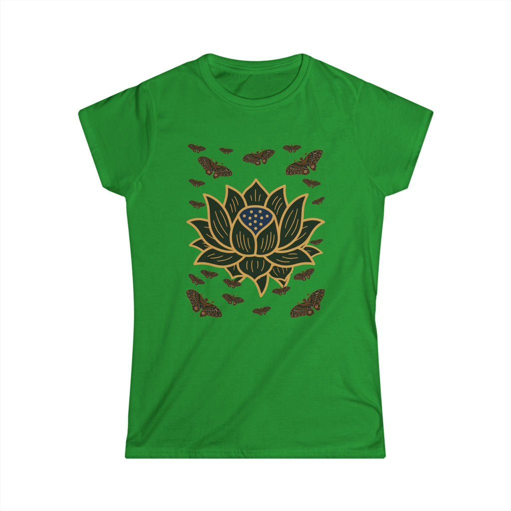 Women's Soft style Tee Shirt Lotus Butterfly