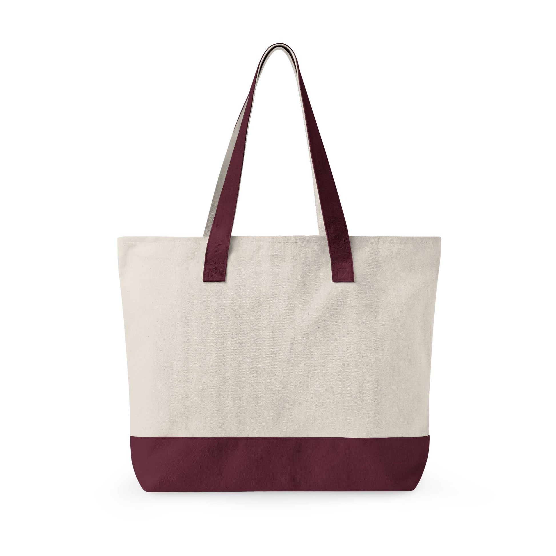 Zippered Canvas Tote Carry Shoulder Bag